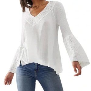 Free People Parisian Nights Flared Sleeve Top